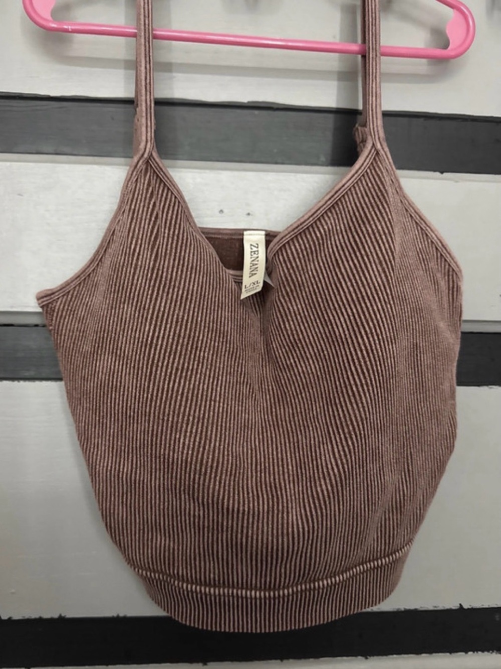Zenana Outfitters Ribbed V-Neck Cropped Cami - Mauve